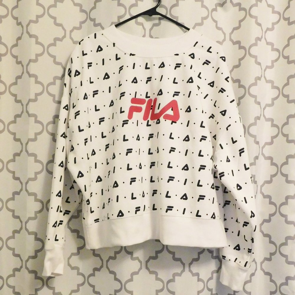 Fila White & Black Cropped Sweatshirt - 2X (NWT)